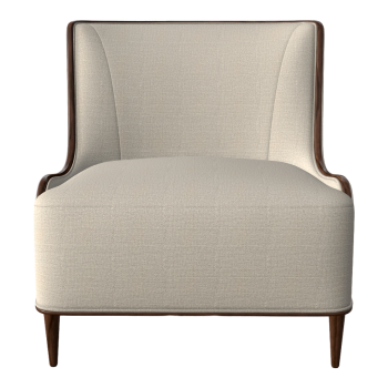 欧式米白色实木单人沙发