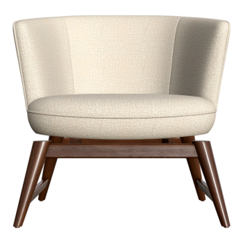 欧式米白色实木单人沙发