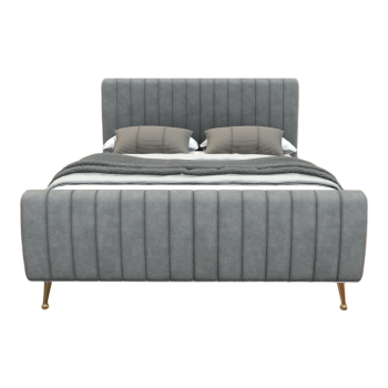 意式灰色现代双人床