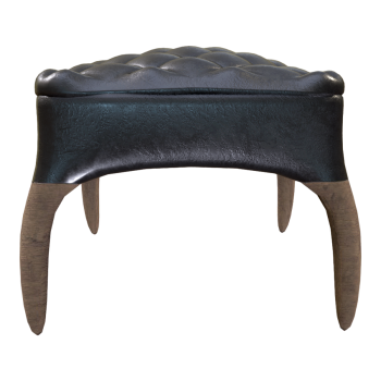 意式黑色真皮脚凳矮凳