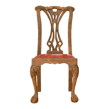 欧式古典红实木坐垫椅