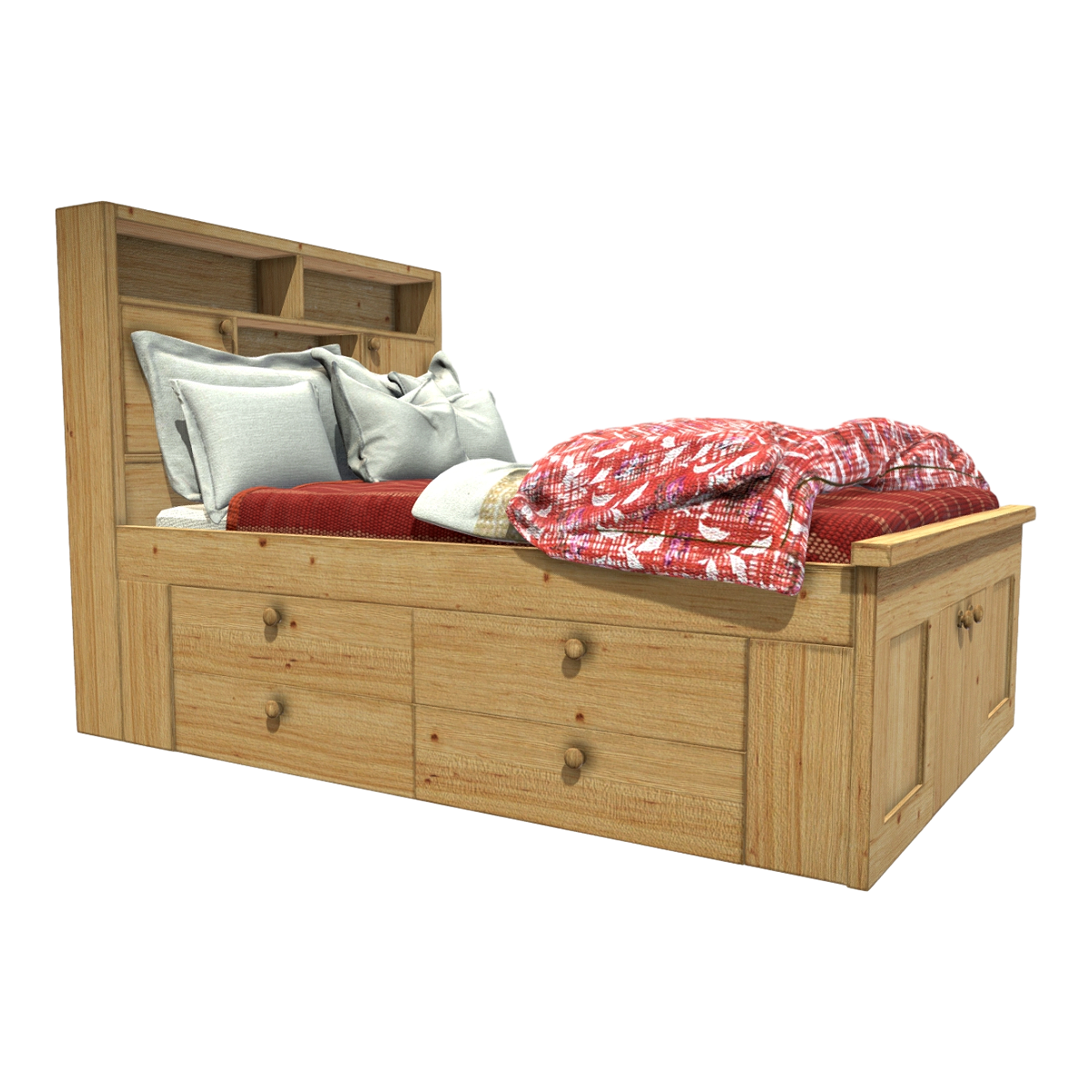 美式复古乡村实木储物床 | 复古,实木,抽屉柜,收纳柜,美式,原木色,床,双人床,室内家具,床3D模型,3D模型,3D打印,3D素材,obj,glTF,fbx,dae,stl,3ds,glb,usdz,3dmax,blender模型,VisionPro,3D建模,3D扫描,3d打印模型