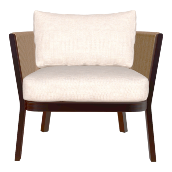 现代居家金属乳白色布艺绳编单人沙发椅扶手椅