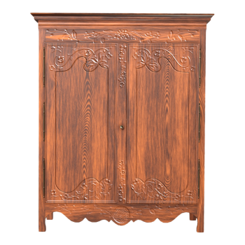美式复古红实木雕刻衣柜储物柜