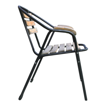 室内户外金属橡木实木板条椅靠背扶手椅斜角椅阳台椅