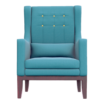 现代居家红实木蓝色布艺靠背扶手沙发椅