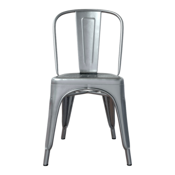 现代简约工业风全不锈钢金属镂空设计高背椅靠背椅