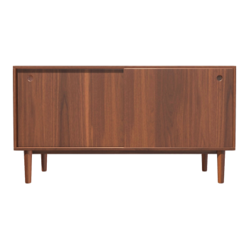 北欧黑胡桃全实木推拉门柜隔板柜储物柜