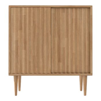 北欧客厅卧室全橡木实木推拉门柜矮柜收纳柜