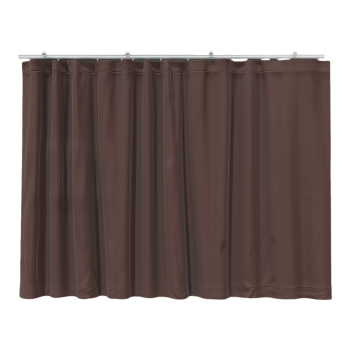 居家客厅卧室悬挂式金属棕色布艺遮光窗帘