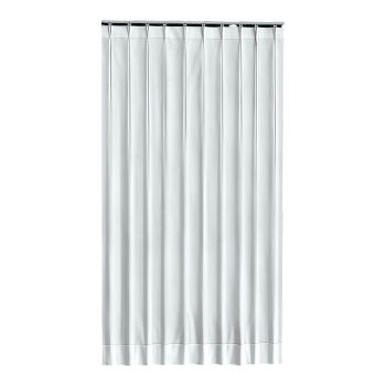 居家客厅卧室悬挂式金属白色布艺百褶遮光窗帘