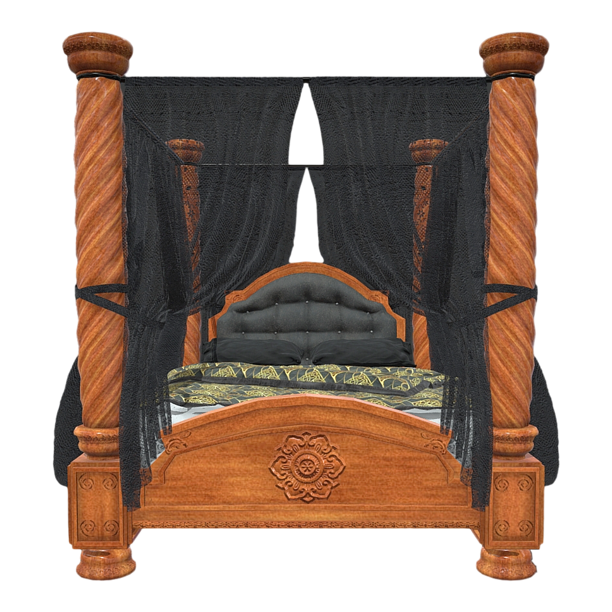 欧式轻奢胡桃实木黑色蚊帐白色布艺天蓬床靠背双人床 | 实木,胡桃木,轻奢,白色,欧式,布艺,黑色,床3D模型,蚊帐,天蓬床,3D模型,3D打印,3D素材,obj,glTF,fbx,dae,stl,3ds,glb,usdz,3dmax,blender模型,VisionPro,3D建模,3D扫描,3d打印模型