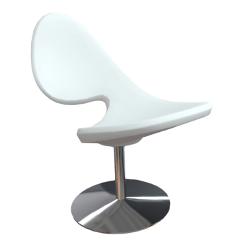 现代创意金属底座白色塑料镂空设计弧形靠背椅躺椅