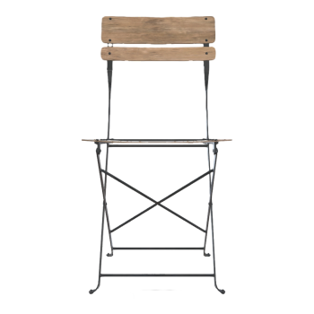 室内外休闲棕色橡实木金属架折叠椅细腿椅-椅子