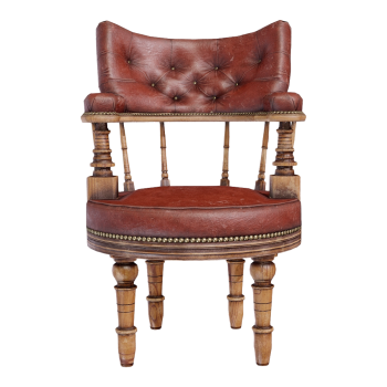 欧式古典胡桃实木红色皮革靠背扶手坐垫单人沙发椅