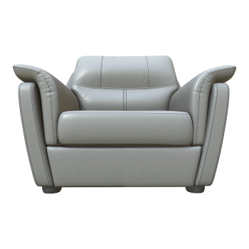 北欧居家灰色皮革线缝单人靠背扶手沙发