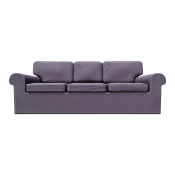 北欧客厅金属沙发脚实木架紫色布艺三人靠背扶手软垫沙发
