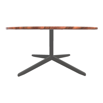 室内外金属底部四脚支架红胡桃实木圆桌矮桌餐桌