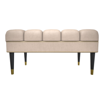 北欧居家金属四脚小麦色皮革双人沙发长凳条形凳