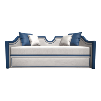 美式客厅落地式白色布艺靠背扶手豆腐块双人沙发