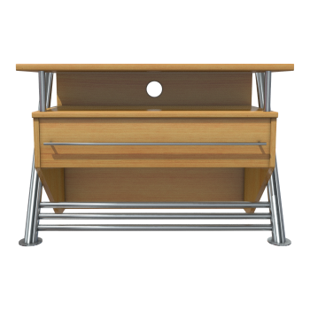 居家卧室不锈钢金属支架双层深色橡木实木电脑桌抽屉桌办公桌学习桌