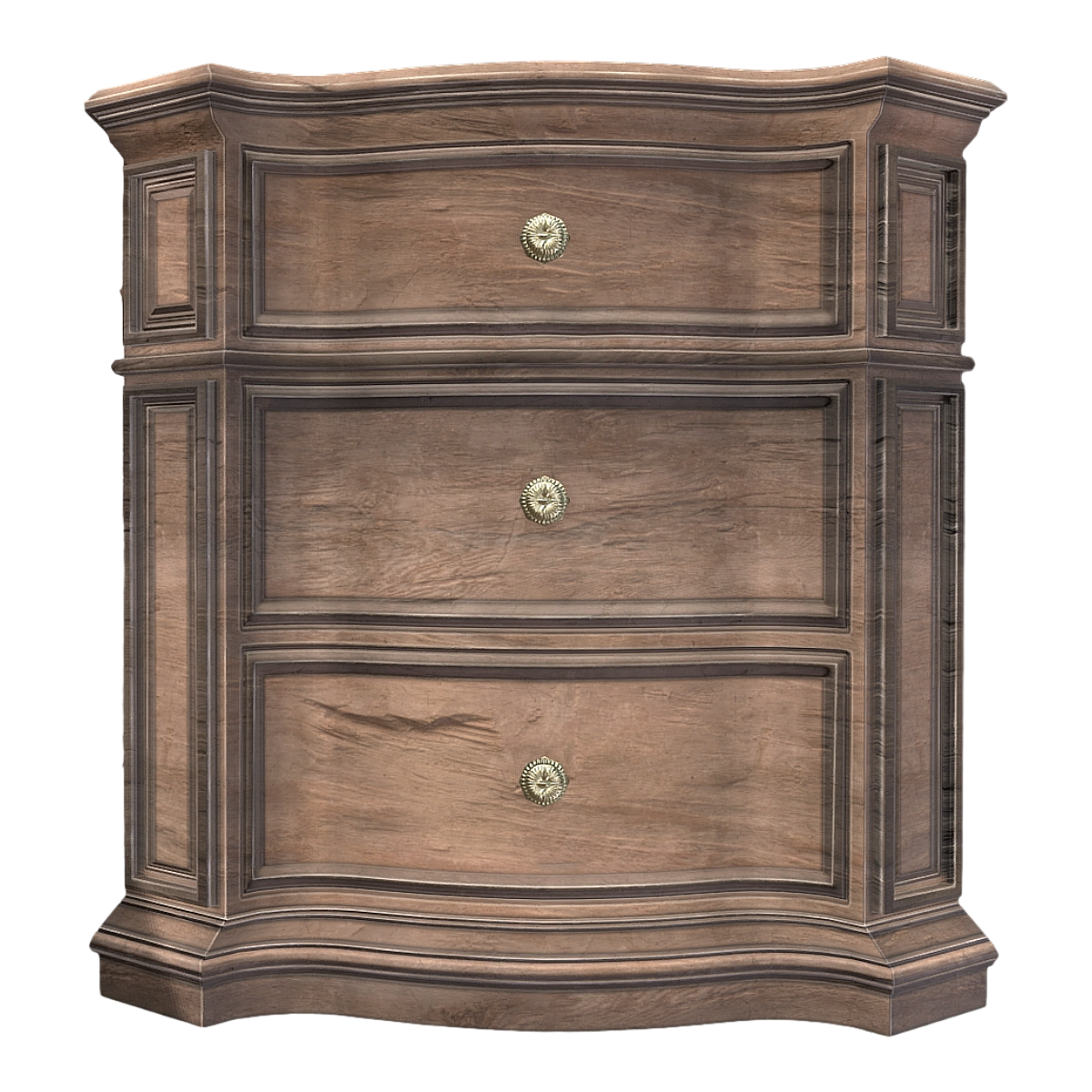 北欧客厅金属把手全胡桃木床头柜三层抽屉柜-床头柜 | 抽屉柜,收纳柜,实木柜,北欧,床头柜,室内家具,柜子3D模型,三层抽屉柜,全胡桃木,金属把手,3D模型,3D打印,3D素材,obj,glTF,fbx,dae,stl,3ds,glb,usdz,3dmax,blender模型,VisionPro,3D建模,3D扫描,3d打印模型