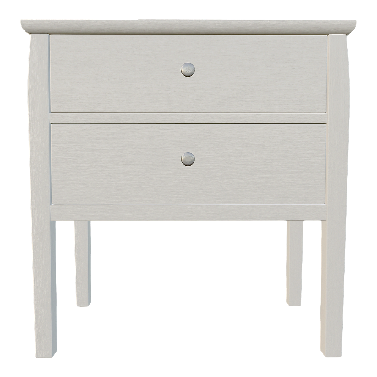 斯堪的纳维亚实木白漆抽屉床头柜 | 抽屉柜,实木柜,床头柜,室内家具,柜子3D模型,四脚柜,双层抽屉柜,实木白漆,金属把手,斯堪的纳维亚,3D模型,3D打印,3D素材,obj,glTF,fbx,dae,stl,3ds,glb,usdz,3dmax,blender模型,VisionPro,3D建模,3D扫描,3d打印模型